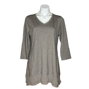 Logo Lounge Grey Green Tunic Blouse Top